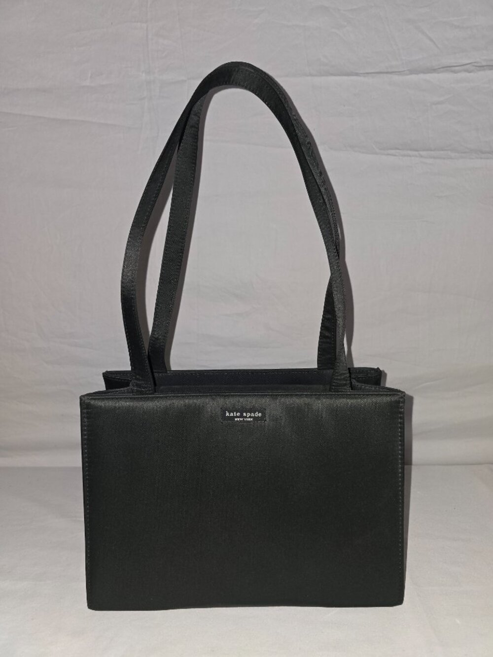 Vintage Kate Spade Sam Black Nylon Classic Box Tote Shoulder Bag Made In The USA